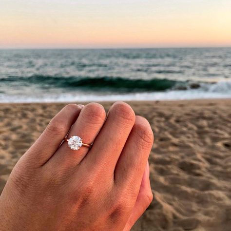 6,599 Likes, 94 Comments - Brilliant Earth (@brilliantearth) on Instagram: “What a view. 😍 Congratulations @ktong7 & @seanmg92!  Link in bio to shop this style | Elodie…” Circle Engagement Rings, Ring Selfie, Dream Wedding Ring, Solitaire Diamond Engagement Ring, Future Engagement Rings, Batumi, Princess Cut Engagement Rings, Simple Engagement Rings, Dream Engagement Rings