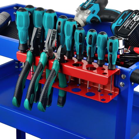 PRICES MAY VARY. 📌[Magnetic Screwdriver Storage Rack]: The screwdriver storage rack helps you organize your messy workbench and perfectly arrange screwdrivers, pliers and other tools. No more digging through a messy toolbox! 🔧[Heavy Duty Plier Tool Holder]: The magnetic tool holder is made of heavy-duty metal steel with reinforcements and welds on the rack, making the tool holder stronger and preventing the storage rack from breaking easily, thus protecting your tools. 📌[Utility Storage Tools Screwdriver Storage, Tool Carts, Magnetic Tool Holder, Metal Organizer, Garage Organizer, Porch Bar, Magnetic Tools, Tool Cart, Garage Organize