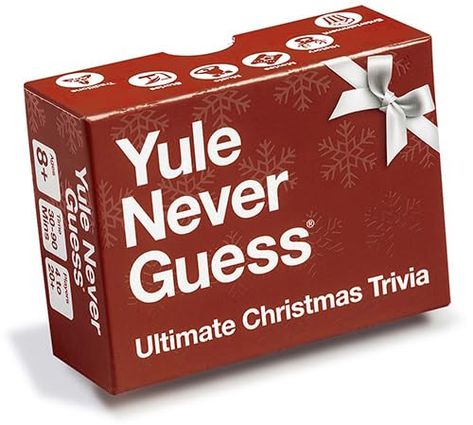 PRICES MAY VARY. Ultimate Christmas Trivia Game: Start a new family tradition while pitting your gray matter against your family and friends. Game Contents: 1 rule card and 110 question cards with unique QR Codes on the back of each card linking to web pages for the correct answer. Categories: Six pop culture and traditional categories, including Entertainment, History, Movies, Music, Stories and Traditions. Friends & Family Fun: Fast-paced and fun for 3 or more players ages 8 years +. Travel-Re Christmas Ball Game Saran Wrap, Christmas Trivia Game, History Movies, Funny Christmas Games, Christmas Trivia Games, Advent Calendar Gifts, Inexpensive Christmas Gifts, Christmas Trivia, Fun Christmas Games