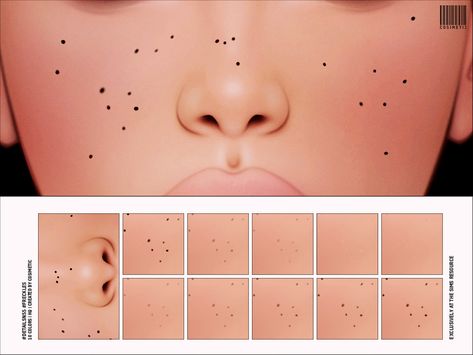 The Sims Resource - Details N55 FRECKLES Sims 4 Cc Skin Details Moles, Sims 4 Moles And Freckles, Sims Skins, Sims Makeup, Aesthetic Sims, The Sims 4 Skin, Face Details, Makeup Cc, Cc Mods