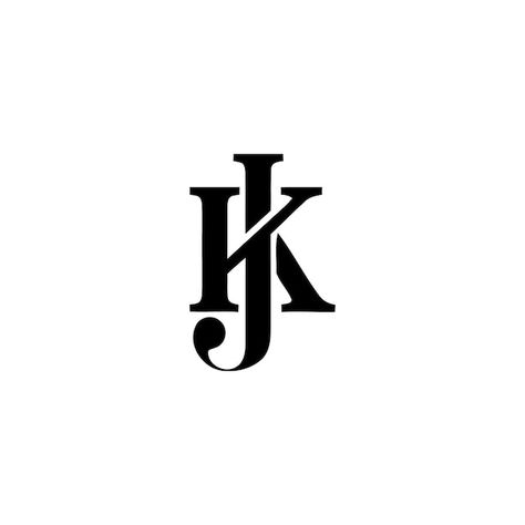 Vector jk logo | Premium Vector #Freepik #vector #kj-logo #jk-logo #jk-fashion #jk-clothign Kj Initials Tattoo, Kj Tattoo, Kj Logo Design, Kj Monogram, Barber Sticker, Monogram Logo Typography, K Letter Images, Photography Branding Design, Motorola Wallpapers