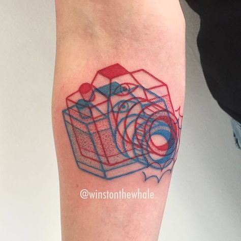 Discover | Tattoodo Photographer Tattoo, Dragon Head Tattoo, Geometric Photography, Camera Tattoos, Photography Tattoo, Light Tattoo, Camera Tattoo, Blue Tattoo, Tattoo Now