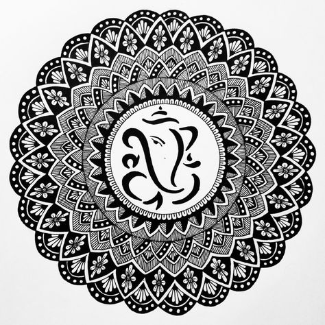 Ganesha is considered to be the Lord of Letters and Learning. Mandala Art With Ganesha, Mandala Drawing Of Ganesha, Lord Ganesh Mandala Art, Latest Mandala Art Designs, Ganesh Mandala Art Easy, Ganpati Mandala Art Easy, Mandala Ganesha Art, Drawing Of Ganesha, Lord Ganesha Mandala Art