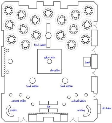 reception room with cocktail area Cocktail Wedding Layout, Cocktail Area Wedding, Cocktail Wedding Reception Set Up, Cocktail Reception Layout, Lunch Wedding, Reception Layout, Cocktail Wedding Reception, Plan Layout, Rustic Outdoor Wedding