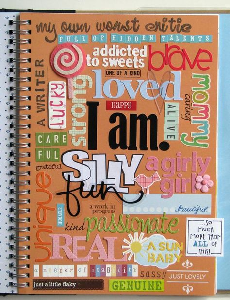 The Crafty Blog Stalker: The Start of a Smash Book, cute pages Smash Book Inspiration, Schrift Design, Smash Journal, Round Robin, Dekor Diy, Creative Journal, Scrapbook Journal, Smash Book, Book Ideas