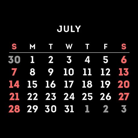 July 2024 month calendar. Vector illustration. July Month Calendar 2024, July Month, July Calendar, Calendar Vector, Month Calendar, 2024 Calendar, Calendar 2024, Vector Png, 2024 Fashion