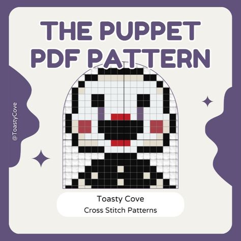 ✨🧵Check out this adorable Puppet Cross Stitch Pattern! Perfect for a Five Nights at Freddy's fan, this key chain pattern is a fun, creative project. Instant PDF download makes it a great gift idea for crafters! 🧵✨ Small Crafts, The Puppet, Chain Pattern, Stitch Art, Cross Stitch Art, Five Night, Five Nights At Freddy's, Cross Stitch Pattern, Puppets