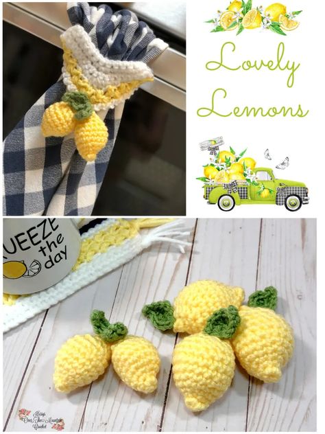 Lemon Amigurumi, Farmhouse Table Kitchen, Mountain Crochet, Lemon Diy, Crochet Fruit, Crochet Gratis, Lemon Patterns, Crochet Food, Lemon Decor