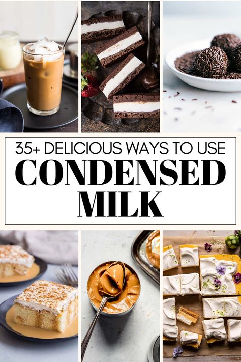 Wondering how to use up that can of condensed milk? Here are 35+ amazingly delicious condensed milk recipes. From sweet treats, to beverages and more! Ways To Use Sweetened Condensed Milk, Leftover Condensed Milk Recipes, Easy Recipes With Sweetened Condensed Milk, Things To Make With Sweet Condensed Milk, Uses For Sweetened Condensed Milk, Recipes That Use Condensed Milk, Sweets With Condensed Milk, Banana And Condensed Milk Recipes, Condensed Milk Recipes Desserts Easy