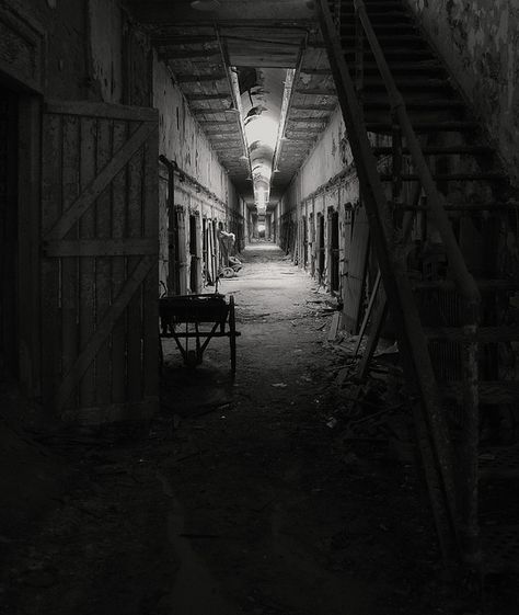 hallway by stephg74956 Haunted Prison, Scary Ghost Stories, Best Ghost Stories, Eastern State Penitentiary, Spooky Places, Ghost Hunting, Haunted Places, Ghost Stories, Abandoned Places