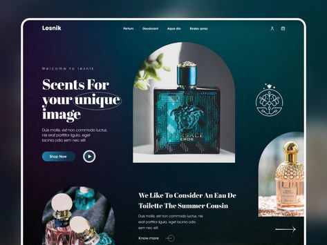 Perfume store web concept by Suzauddoula Bappy on Dribbble Perfume Brochure, Product Website, Screen Cards, Ppt Template Design, Spiderman Drawing, Ads Creative Advertising Ideas, Ecommerce Web Design, Website Ideas, Ux Design Inspiration