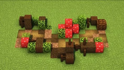 Minecraft Path Design, Minecraft Outside Decor, Minecraft Path, Minecraft Rp, Minecraft W, Minecraft Structures, Minecraft House Plans, Path Design, Red Mushroom