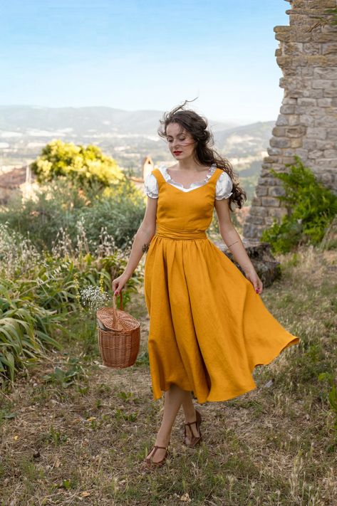 Marigold Dress, Wide Waist Belt, Church Fits, Marigold Yellow, Wide Waist, Decorative Buttons, Andalusia, Burgundy Color, Siena