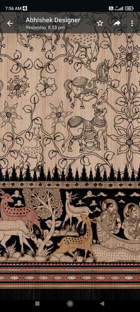 Kalamkari Animals, Kalamkari Motifs, Pichwai Cow, Ada Design, Kalam Kari, Bridal 2024, Temple Room, Kalamkari Designs, Abstract Art Paintings Acrylics