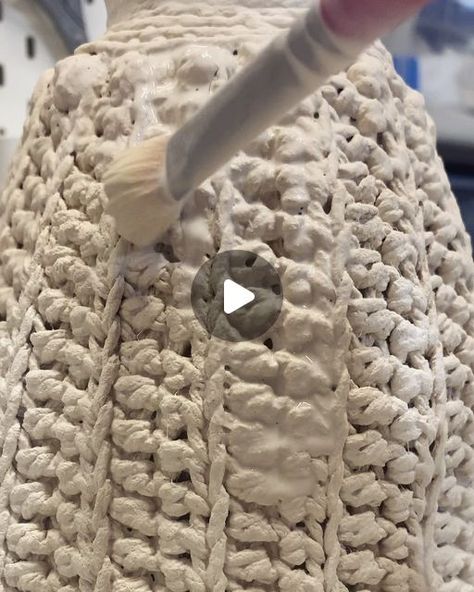 Lisa Belsky on Instagram: "Painting layers #ceramics #porcelain #clay #crochet #crochetersofinstagram #fibertoclay" Porcelain Crochet, Crochet Ceramic, Paper Porcelain, Ceramic Tools, Instagram Painting, Ceramic Fiber, Porcelain Clay, August 9, Paper Mache