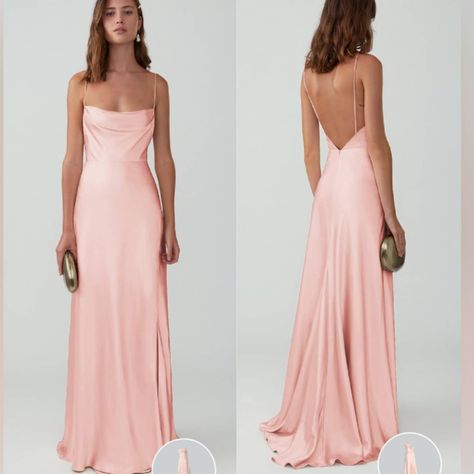 Reposhing This Item I Purchased From @Thrftd_thrds. Loved It, But Sadly Didn’t Work For Our Event. Questions? Leave A Comment Below! Unique Pink Bridesmaid Dresses, Pink Blush Bridesmaid Dresses, Soft Pink Bridesmaid Dresses, Pink Floor Length Dress, Pink Bridesmaids Dress, Blue Gown Dress, Plunge Neck Maxi Dress, Blush Pink Maxi Dress, Burgundy Gown