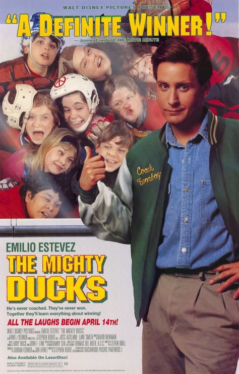 Mighty Ducks Movie Poster, Best Kid Movies, The Mighty Ducks, Emilio Estevez, Mighty Ducks, Sports Movie, Film Disney, 90s Movies, Kids' Movies