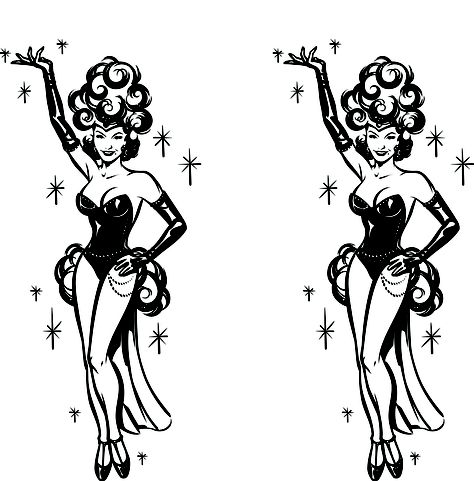 Some Vegas art for all the high rollers out there. Vegas Pinup Tattoo, Burlesque Tattoo Ideas, Showgirl Tattoo, Vegas Tattoos, Burlesque Tattoo, Dancer Tattoo, Vegas Tattoo, Vegas Showgirl, Female Anatomy Reference