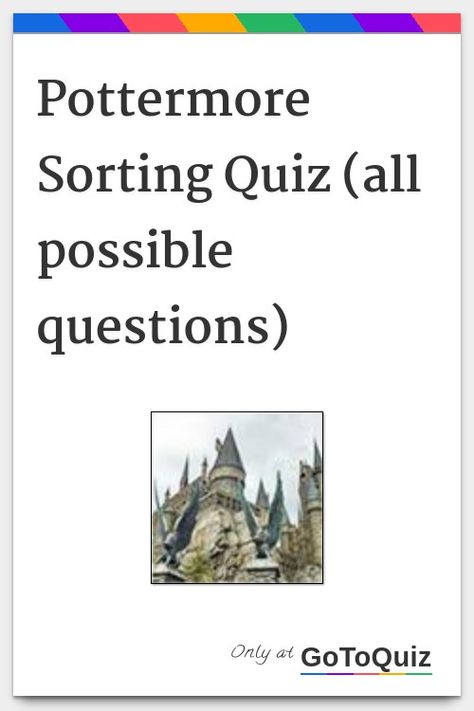 "Pottermore Sorting Quiz (all possible questions)" My result: HUFFLEPUFF! It put it in all caps for me, but I'm not all that excited. 2nd closest are gryffindor and ravenclaw, with only a little bit of slitheryn Gryffindor Quiz, Hufflepuff Quiz, Pottermore Sorting Quiz, Patronus Quiz, Hogwarts Sorting Quiz, Pottermore Quiz, Harry Potter House Quiz, House Quiz, Harry Potter Sorting