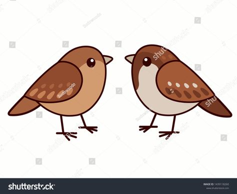 Sparrow Illustration, Female House Sparrow, Bird Couple, Cartoon Bird, House Sparrow, Cartoon Birds, Cartoon Man, Sparrows, Male And Female