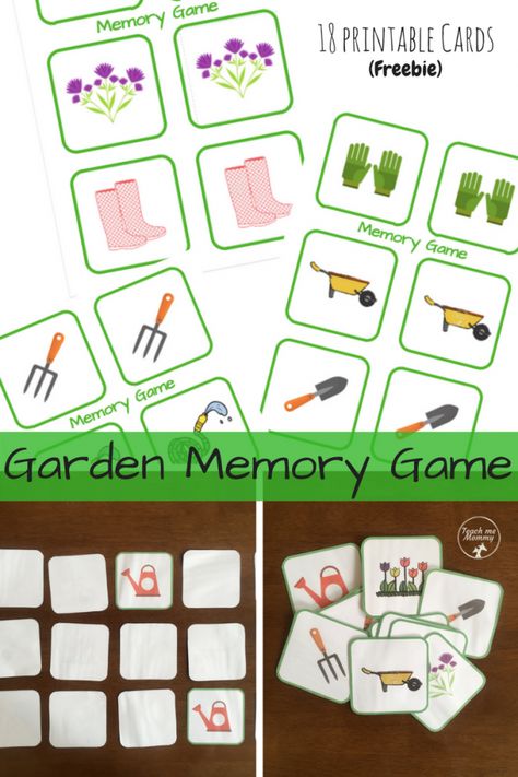 Garden Memory game Gardening Games For Kids, Spring Memory Game, Under The Sea Board, Plants Preschool, Preschool Gardening, Flower Activities For Kids, Sailboat Craft, Plant Lessons, Building Games For Kids