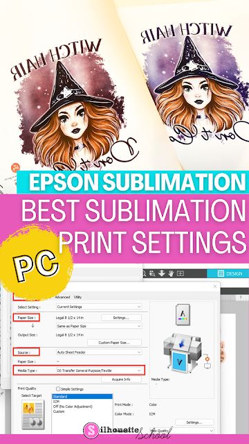 Sublimation Color Settings, Printer Settings For Sublimation, How To Set Up Epson Printer For Sublimation, Epson Sublimation Printer Settings, Sublimation Printer Settings, Brother Plotter, Cricut Projects Easy, Silhouette School Blog, Selling Ideas