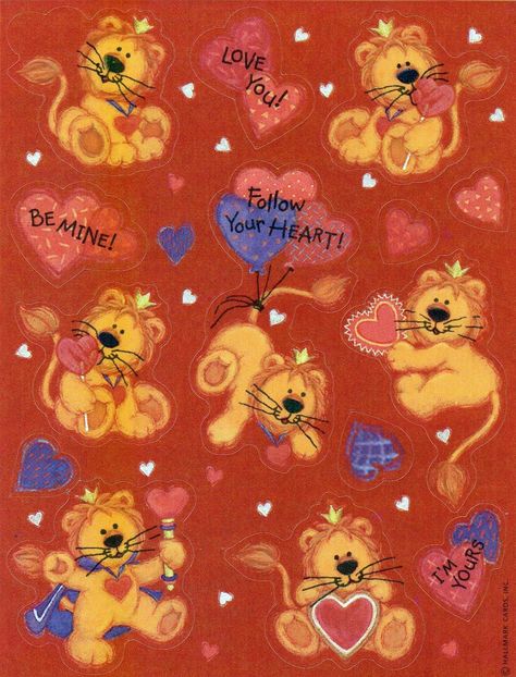 Hallmark cute lion Valentine's Day stickers Lion Valentine, Sticker Board, Valentine Art, Day Stickers, Valentine Stickers, Valentines Wallpaper, Cute Lion, Valentines Art, Retro Valentines