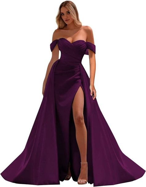 Dark Purple Prom Dresses, Dark Purple Prom Dress, Purple Prom Dress Long, Ball Gowns For Women, Matric Ball Dresses, Burgundy Prom Dress Mermaid, Off The Shoulder Prom Dresses, Plum Colored Dresses, Military Ball Gowns