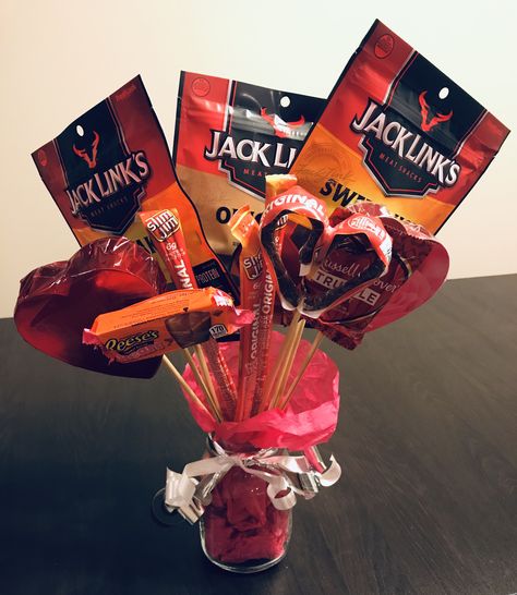 Jerky Bouquet Jerky Bouquet, Beef Jerky Bouquet, Beef Jerky, Pop Tarts, Jerky, Projects To Try, Diy Projects, Valentines Day, Valentines