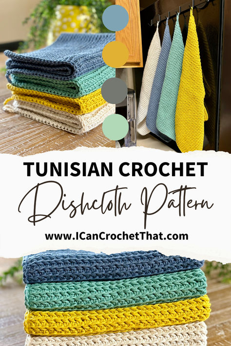 Looking for a quick crochet project? This Tunisian crochet dishcloth pattern is not only easy to follow but also incredibly satisfying to make. Crochet Dish Towel Pattern, Tunisian Crochet Free, Crochet Dishcloth Pattern, Crochet Jumper Pattern, Easy Tunisian Crochet, Crochet Dish Towels, Dishcloth Patterns Free, Crochet Washcloth Pattern, Tunisian Crochet Patterns