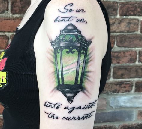 Gatsby Green Light Tattoo, Green Light Tattoo, Great Gatsby Tattoo, Light Tattoo, My Favorite Quotes, The Great Gatsby, Great Gatsby, Deathly Hallows Tattoo, Green Light