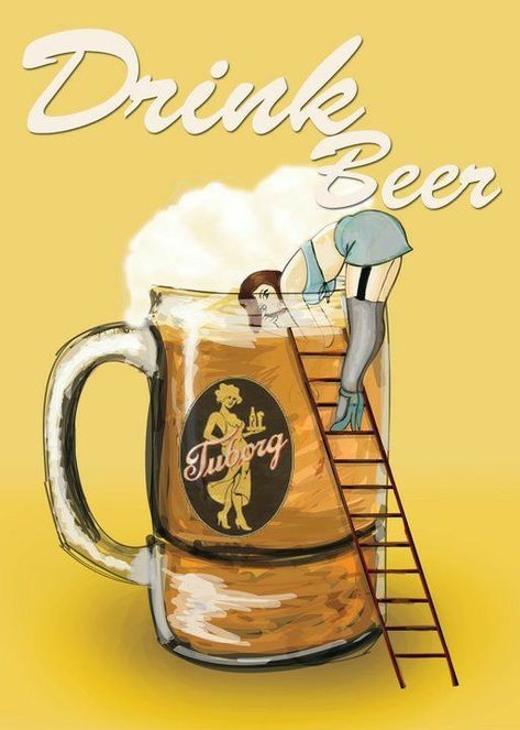 Drinks Ads, Beer Shampoo, Beer Drawing, Beer Cartoon, Remembrance Day Activities, Beer Tattoos, Vintage Drinks, Beer Illustration, I Like Beer