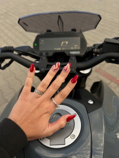 #new #nails #motorcycle #motogirl #yamaha #125cc #aesthetic #vibes Nails Motorcycle, Moto Nails, Motorcycle Nails, Biker Nails, Vision 2024, Motorbike Girl, New Nails, Aesthetic Vibes, Girls Nails