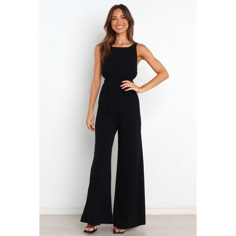 Be the life of the party in this classic linen jumpsuit! Featuring an open back with elasticised band detail, and an elasticised waistband for a secure fit, youll love the classic round neckline, elasticised shoulder straps, and straight wide leg style pant that makes it perfect for any occasion. Black Romper Pants, Vietnam Clothes, Formal Fits, Classic Jumpsuit, Cocktail Jumpsuit, Work Hair, Petal And Pup, Dream List, Style Pant