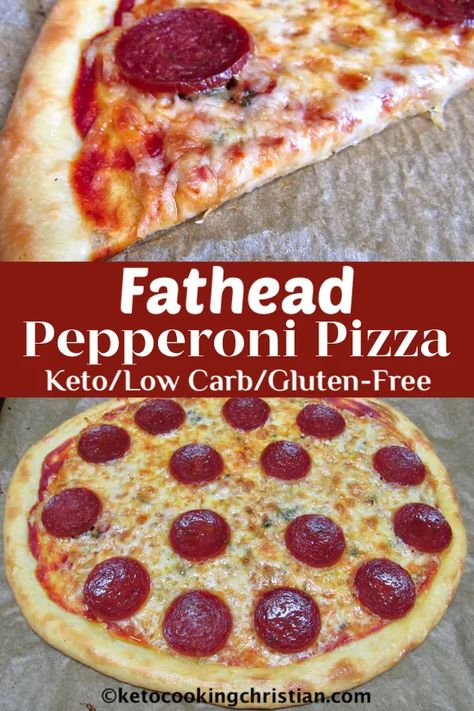 Fathead Pepperoni Pizza - Keto, Low Carb & Gluten Free This pepperoni pizza made with fathead dough, is the next best thing to the real deal and satisfies your pizza craving! #ketorecipes #ketopizza #lowcarbpizza #ketofatheadpizza #ketogenicdiet #glutenfreepizza #ketocookingchristian Pizza Craving, Low Carb Spaghetti, Low Carb Granola, Fathead Dough, Low Fat Low Carb, Low Carb Low Fat Recipes, Diet Recipes Easy, Low Carb Low Sugar, Best Low Carb Recipes