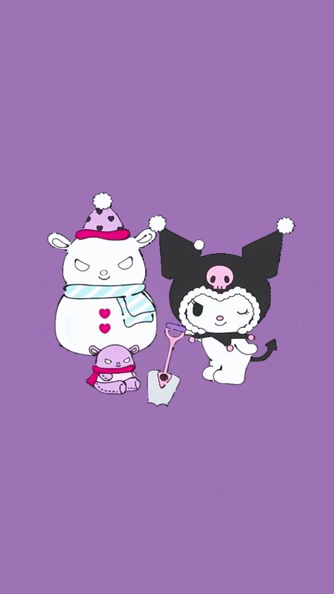 Kuromi Christmas Wallpaper Iphone, Kuromi Winter Wallpaper, Kuromi Christmas Icon, Kuromi Wallpaper Christmas, Christmas Kuromi Wallpaper, Kuromi Christmas Wallpaper, Sanrio Christmas Wallpaper, Kitty Christmas Wallpaper, Hello Kitty Christmas Wallpaper