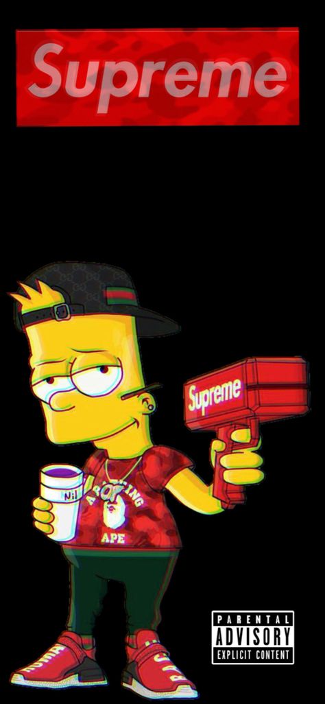 Supreme X Bart X Bathing Ape #supreme #designer #simpsons #bart #hypebeast #wallpaper #bape #iphone #iphonewallpapers #jewelry Supreme Simpsons, Simpsons Supreme, Bape Shark Wallpaper, Bape Wallpaper Iphone, Bape Shark, Bart Simpson Art, Nike Wallpaper Iphone, Supreme Iphone Wallpaper, Simpsons Funny