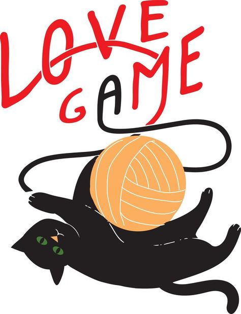 Vector illustration of happy cute laying on the back cat character with red ball of wool yarn on white color background. Flat line art style design of spotted animal cat for web Cat Playing Illustration, Crochet Vector, White Color Background, Line Art Style, Vector Infographic, Animal Shelters, Infographic Template, Red Ball, Animal Cat