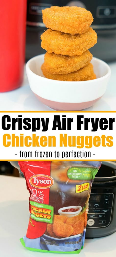 Air fryer frozen chicken nuggets in your Ninja Foodi or any other brand so they're tender inside and really crispy on the outside. This is it! #airfryer #airfryerrecipes #ninjafoodi #chickennuggets #chicken #easy #frozen Air Fryer Chicken Nuggets, Air Fryer Recipes Breakfast, Frozen Chicken Nuggets, Air Fryer Review, Thighs Chicken, Air Fryer Oven Recipes, Chicken Thigh Recipes Oven, Air Fry Recipes, Chicken Thigh Recipes Crockpot