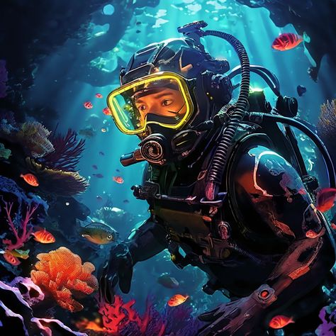 Iphone Wallpaper Underwater, Diver Down, Water Tattoo, Fabric Painting On Clothes, Painted Clothes, Fabric Painting, Scuba Diving, Diver, Diving