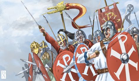 Late Roman Army by Blackbombs on DeviantArt Late Roman Army, Battle Of Adrianople, Byzantine Army, Fall Of Constantinople, Roman Army, Roman Warriors, Historical Warriors, Roman Legion, Eastern Roman