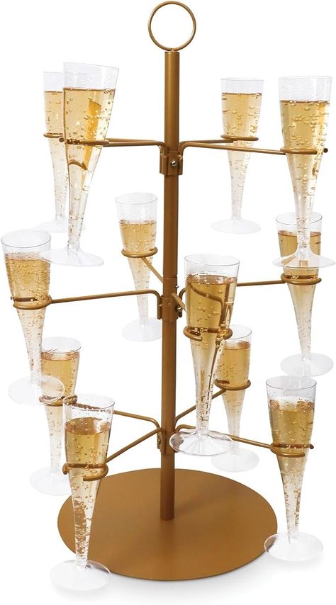 Amazon.com: Cocktail Tree Stand, Wine Glass Flight Tasting Display for Drinks, 3 Tier - 12 Holders for Champagne, Cocktails, Martini, Margarita Cups at Weddings, Bridal Shower, Mimosa Bar Parties & Events (Gold) : Home & Kitchen Cocktail Tree, Bridal Shower Mimosa Bar, Cocktails Martini, Bridal Shower Mimosa, Mimosa Tree, Champagne Cocktails, Event Display, Wine Event, Mimosa Bar