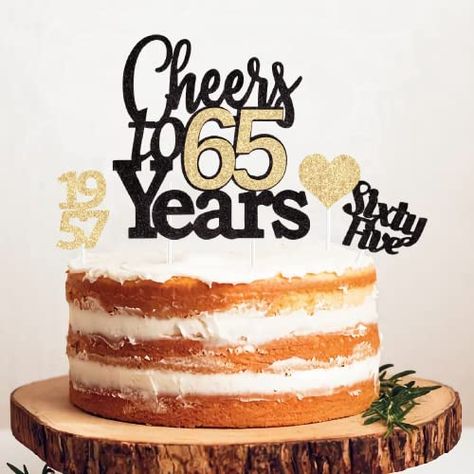 65th Birthday Decorations, 65th Birthday Cake, 65 Birthday Decorations, 65 Birthday Cake, 65th Wedding Anniversary, Birthday Decorations For Men, Glitter Cake Topper, 65th Birthday, Glitter Cake