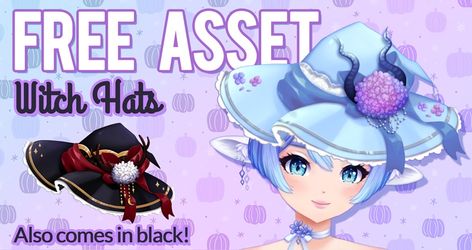 Vtuber Assets, Halloween Witch Hat, Free Halloween, Witch Hat, Halloween Witch, 2 Colours, Make Your Own, Witch, Halloween