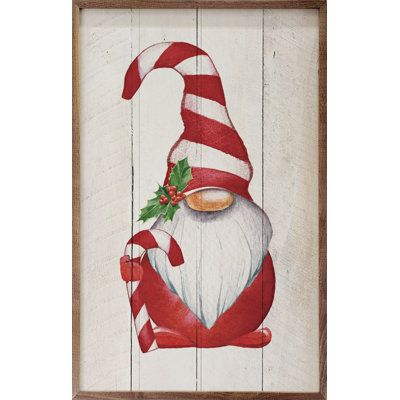 Christmas Knomes, Gnome Paint, Winter Art Lesson, Gnome Patterns, White Candy, Painted Wood Signs, Wood Home Decor, Christmas Paintings, Holiday Art