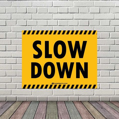 Printable Slow Down Sign Yellow and Black Slow Down Sign, Safe Driving, Yellow And Black, Color Print, A4 Size, Slow Down, Colorful Prints, Black Color, Novelty Sign