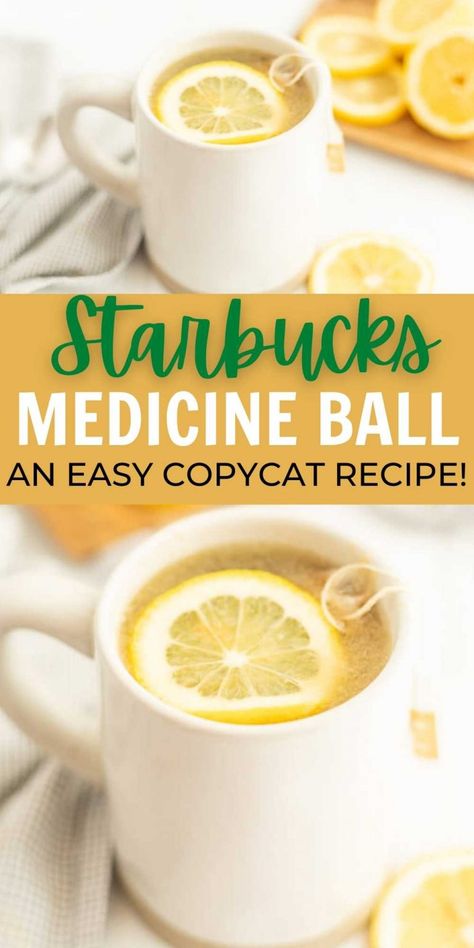 Copycat Medicine Ball, Medicine Ball Starbucks, Medicine Ball Recipe, Starbucks Medicine Ball Recipe, Good For Sore Throat, Medicine Ball Tea, Starbucks Medicine Ball, Cold Buster, Simply Lemonade