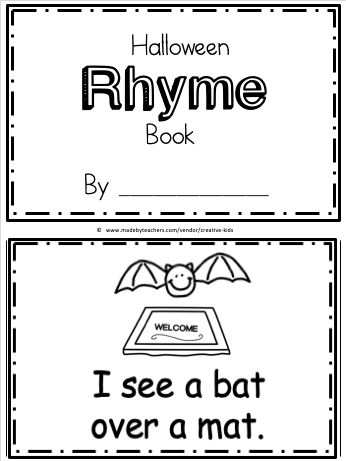 Rhyme Kindergarten, Rhyming Practice, Kindergarten Rhyming, Halloween Rhymes, Rhyming Words Worksheets, October Classroom, Halloween Reading, Halloween Kindergarten, Rhyming Activities