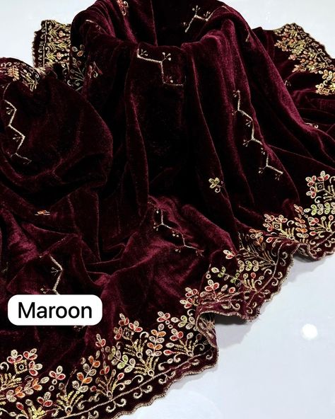 NEW ARRIVAL! VELVET SHAWL Elegant & Beautiful Machine Sequence Embroidered with Tilla Thread Excellent Quality Velvet 2.4 Yard Length | 1.15 Yard Width Order Now & Elevate Your Style! Velvet Shawl, Elevate Your Style, New Arrival, Order Now, Your Style, Shawl, Thread, Yard, Velvet