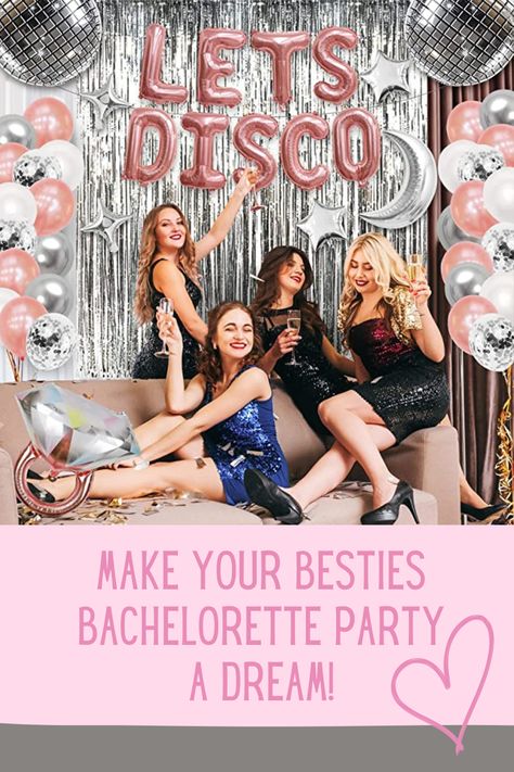 Disco Party Decorations THIS IS AN AFFILIATE LINK #bacheloretteparty #bachelorettepartyideas #bachelorette #bachelorettepartydecorations #bachelorettepartyplanning #bacheloretteweekend #bachelorettepartyballoons #bacheloretteparty banner#bachelorettepartydecorbachelorettethemenights #bachelorettepartytheme #bachelorbacheloretteparty #bachelorandbachelorettepartyideas #bachelorbachelorettepartyideas #decor#partiesaesthetic #partydecor #partydecoration #partydecorationideas Disco Party Decorations 70s, Disco Balloons, 70s Party Decorations, Disco Decor, Disco Bachelorette Party, Disco Bachelorette, Disco Decorations, Disco Party Decorations, Music Themed Parties